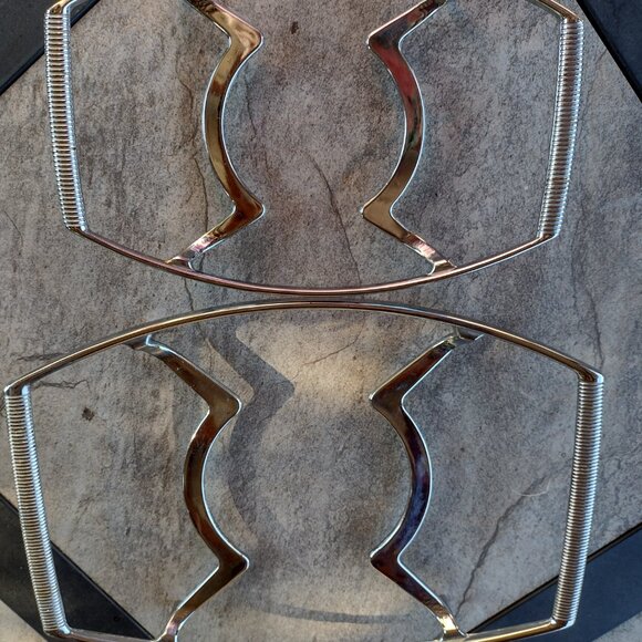 Set of 2 Vintage Corning Ware Metal Chrome Cradles Carriers P-11-M & P-10-M-1 - Picture 1 of 9
